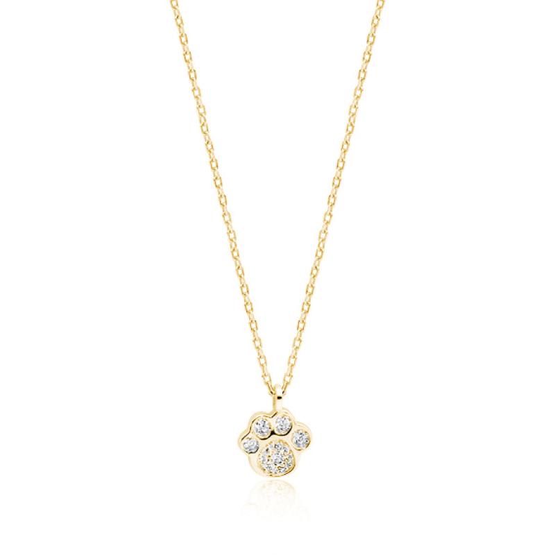 Lantisor argint placat cu aur galben labuta cu pietre DiAmanti Z1547N_G-DIA (Argint 925‰ 1,8 g.)